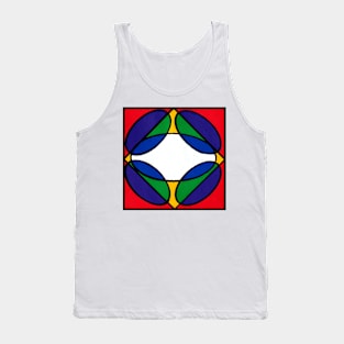 Overlapping Colors Geometric Abstract Acrylic Painting V Tank Top